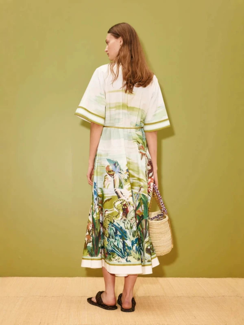 ZARA Casual Linen Shirt Collar Cardigan Long Dress